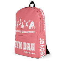 ThatXpression Fitness Train Hard And Takeover Pink & White Gym Bag