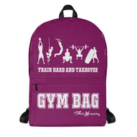 ThatXpression Fitness Train Hard And Takeover Purple & White Gym Bag