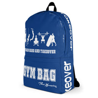 ThatXpression Fitness Train Hard And Takeover Blue & White Gym Bag
