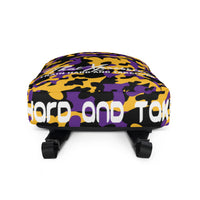 ThatXpression Fashion Purple Black Gold Camo Themed Backpack