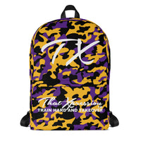 ThatXpression Fashion Purple Black Gold Camo Themed Backpack