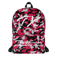 ThatXpression Fashion Red Grey Black Camo Themed Backpack