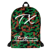 ThatXpression Black Green Brown Camo Themed Backpack