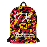 ThatXpression Fashion Red Yellow Camo Backpack