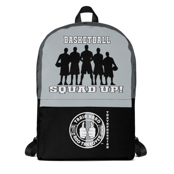 ThatXpression Fashion Fitness Generic School Black Grey Basketball Squad Up Laptop Gym Backpack