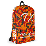 ThatXpression Fashion Orange Pewter Camo Themed Backpack