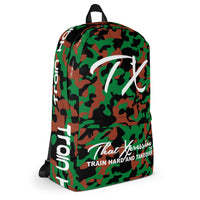 ThatXpression Black Green Brown Camo Themed Backpack