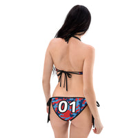 ThatXpression Reversible Tennessee Camo Striped Navy Red Jersey Bikini Swimsuit Set