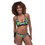 ThatXpression Fashion 2 In 1 Seattle Navy Green Camo Striped Themed Bikini