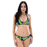ThatXpression Reversible Seattle Camo Striped Navy Green Jersey Bikini Swimsuit Set