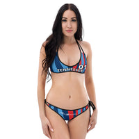 ThatXpression Reversible Tennessee Camo Striped Navy Red Jersey Bikini Swimsuit Set