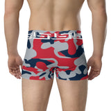 ThatXpression Fashion New England Camo Themed Navy Red Boxer Briefs