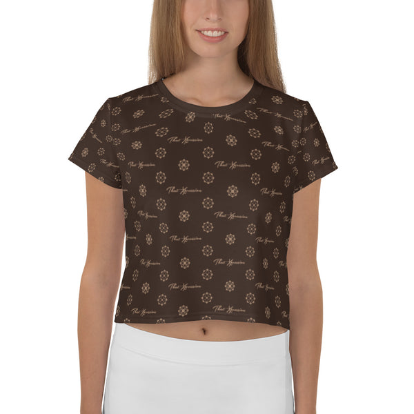 ThatXpression Fashion's Elegance Collection Brown and Tan Crop Tee