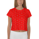 ThatXpression Fashion's Elegance Collection Red and Tan Crop Tee