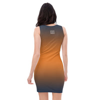 ThatXpression's Orange & Blue Urban Fashionable Fitted Dress