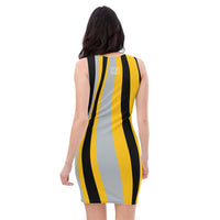 ThatXpression's Multi Colored Black & Yellow Pittsburgh Pennsylvania Themed Fitted Dress