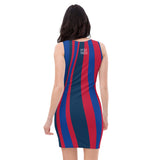 ThatXpression's Multi Colored Navy & Red Buffalo New York Themed Fitted Dress