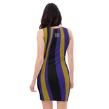 ThatXpression's Multi Colored Purple & Gold Baltimore Maryland Themed Fitted Dress