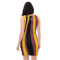 ThatXpression's Multi Colored Burgundy & Gold Washington DC Themed Fitted Dress