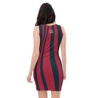 ThatXpression's Multi Colored Blue & Red Houston Texas Themed Fitted Dress