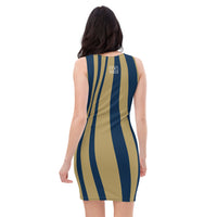 ThatXpression's Los Angeles Themed Blue & Gold Savage Fitted Dress Collection