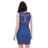 ThatXpression Fashion Los Angeles Home Team Navy Red Fitted Dress