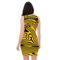 Queen'n Queen Of Spades Black Yellow Party Dress