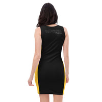 Queen'n Queen Of Spades Black Yellow 2 Toned Party Dress