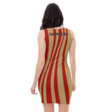 Queen'n Queen Of Spades Red Gold Striped Party Dress