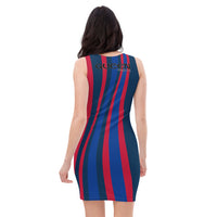 Queen'n Queen Of Spades Navy Red Striped Party Dress