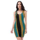 ThatXpression's Multi Colored Black & Gold Jacksonville Florida Themed Fitted Dress