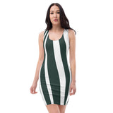 ThatXpression's Multi Colored Green & White New York Themed Fitted Dress