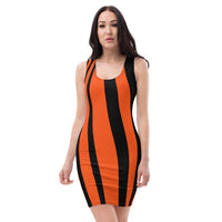 ThatXpression's Multi Colored Black & Orange Cincinnati Ohio Themed Fitted Dress