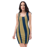 ThatXpression's Multi Colored Blue & Gold Los Angeles California Themed Fitted Dress