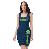 ThatXpression Fashion Fitness Designer His & Hers Seahawks Themed Superfan Fitted Dress