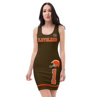 ThatXpression Fashion Fitness Designer Cleveland Themed Superfan Fitted Dress