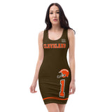 ThatXpression Fashion Fitness Designer Cleveland Themed Superfan Fitted Dress