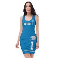 ThatXpression Fashion Fitness Designer His & Hers Detroit Themed Superfan Fitted Dress