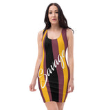 ThatXpression's Washington Themed Burgundy & Gold Savage Fitted Dress Collection