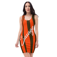 ThatXpression's Cleveland Themed Brown & Orange Fitted Dress Collection