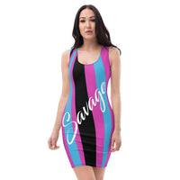 ThatXpression's Striped Miami Themed Vice City Fitted Dress