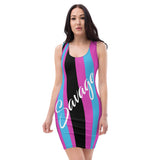 ThatXpression's Striped Miami Themed Vice City Fitted Dress