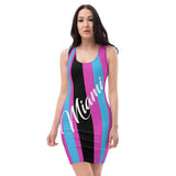 ThatXpression's Vice City Miami Striped Hometown Heat Fitted Dress