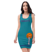 ThatXpression Fashion Charlotte Home Team Teal Gray Fitted Dress