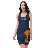 ThatXpression Fashion Denver Home Team Blue Red Fitted Dress