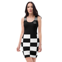 ThatXpression Fashion White Black Checkered Pattern Dress