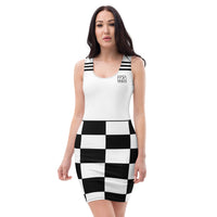 ThatXpression Fashion White Black Checkered Pattern Dress