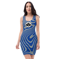 Queen'n Queen Of Spades Grey Blue Party Dress