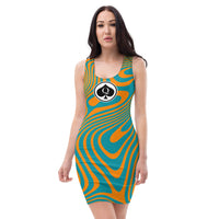 Queen'n Queen Of Spades Orange Teal Party Dress