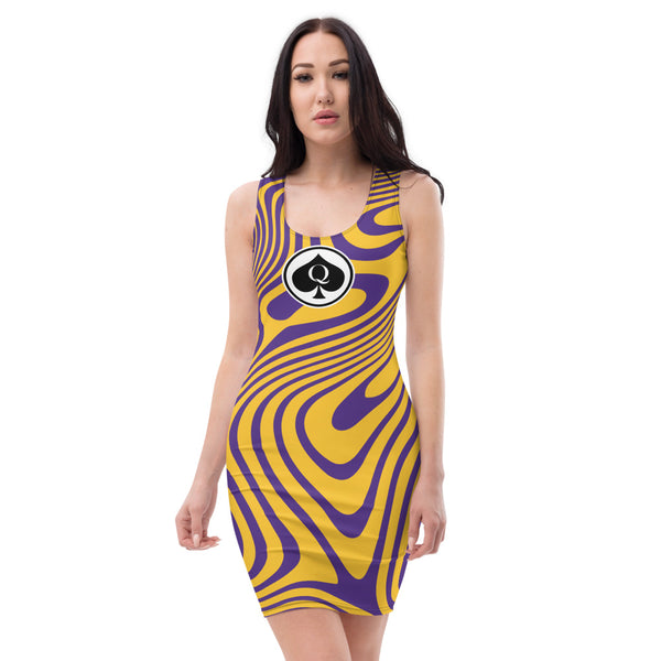Queen'n Queen Of Spades Purple Gold Party Dress ThatXpression Queen'n Queen Of Spades Purple Gold Party Dress ThatXpression